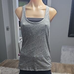 Gray Scoop Neck Racerback Tank Top